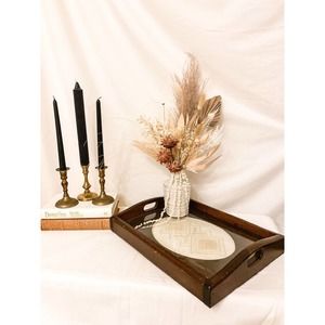 Vintage wooden boho bed tray